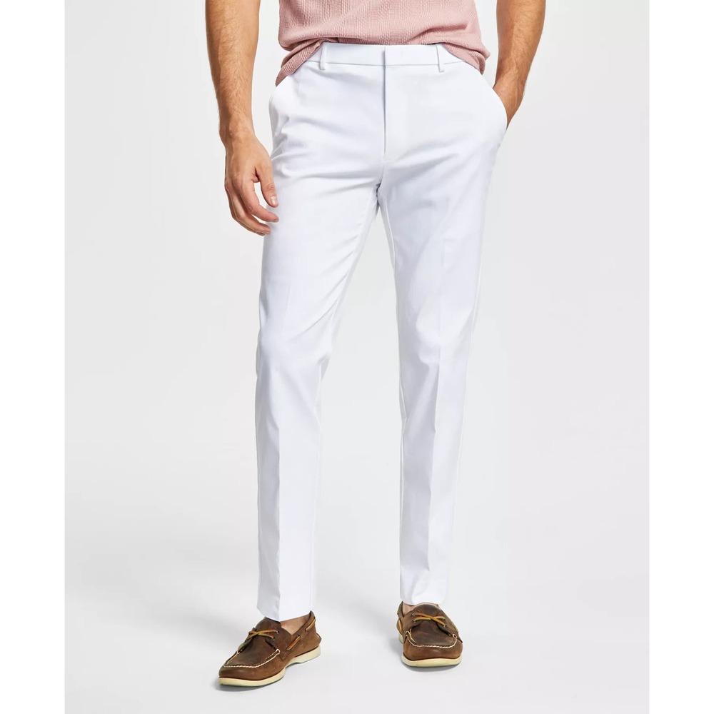 Tommy Hilfiger Mens Modern Fit Flex Stretch Solid Pants White 36W 29L